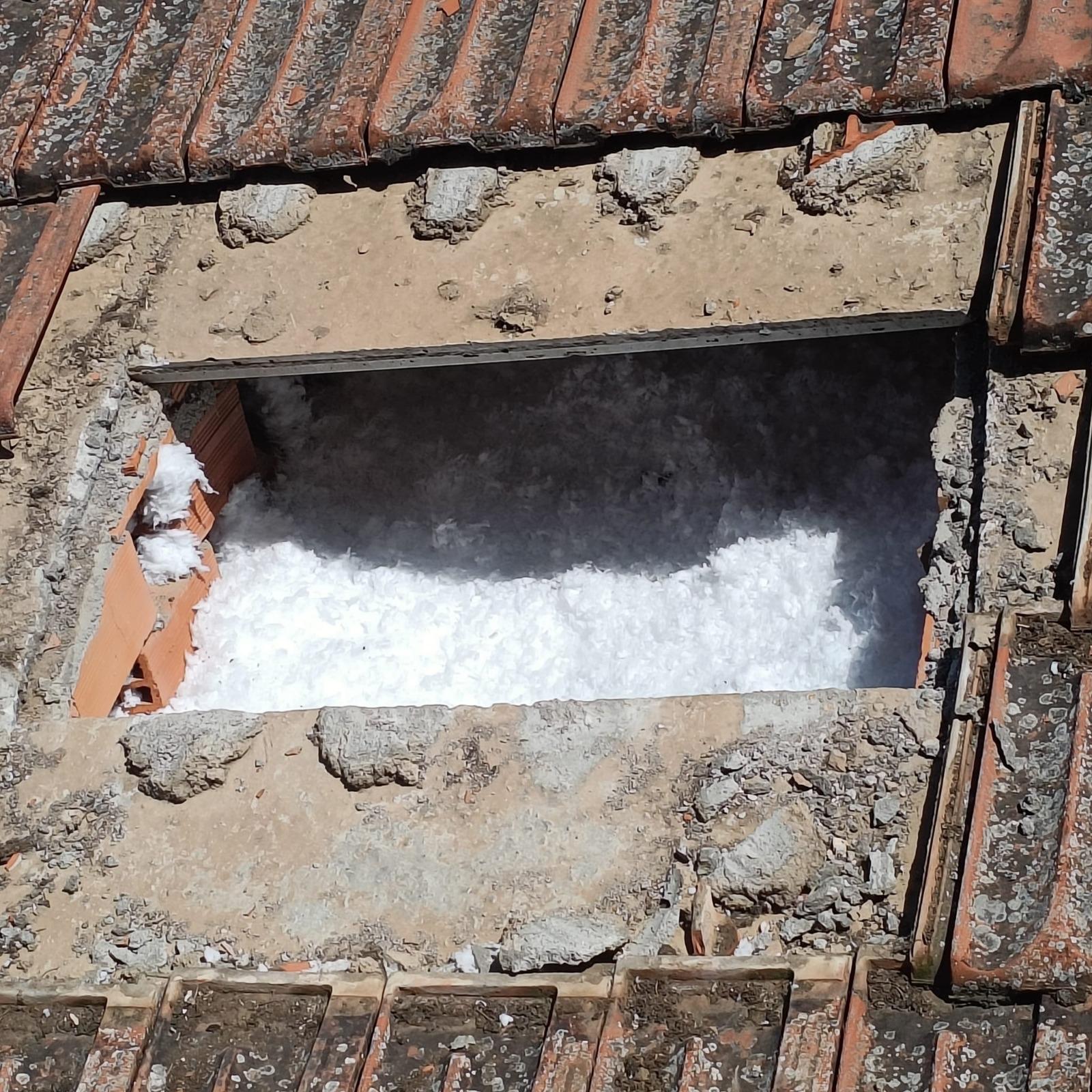 Acceso al tejado para instalación de aislamiento térmico